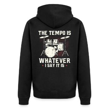 Schlagzeug Schlagzeuger Geschenk Drummer Trommler - Unisex Premium Bio Zip Hoodie - Schwarz - Hinten - Nico (187cm)