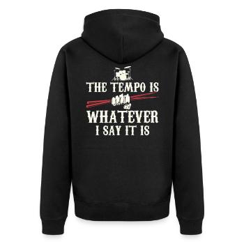 Schlagzeug Schlagzeuger Drummer Geschenk Trommler - Unisex Premium Bio Zip Hoodie - Schwarz - Hinten - Nico (187cm)