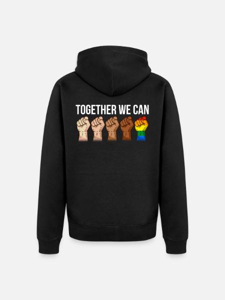 Anti racisme noir lgbtq droits de l'homme - Veste à capuche bio Premium Unisexe - noir