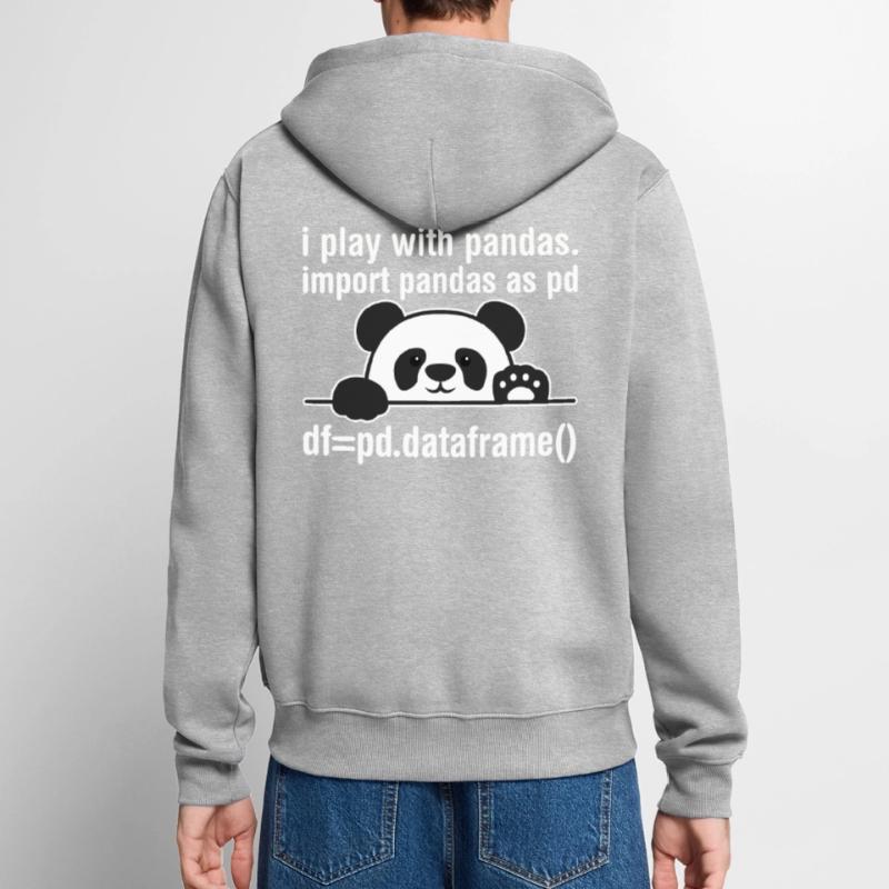 Python programmer IT nerd panda programming Unisex Premium Organic Zip Hoodie