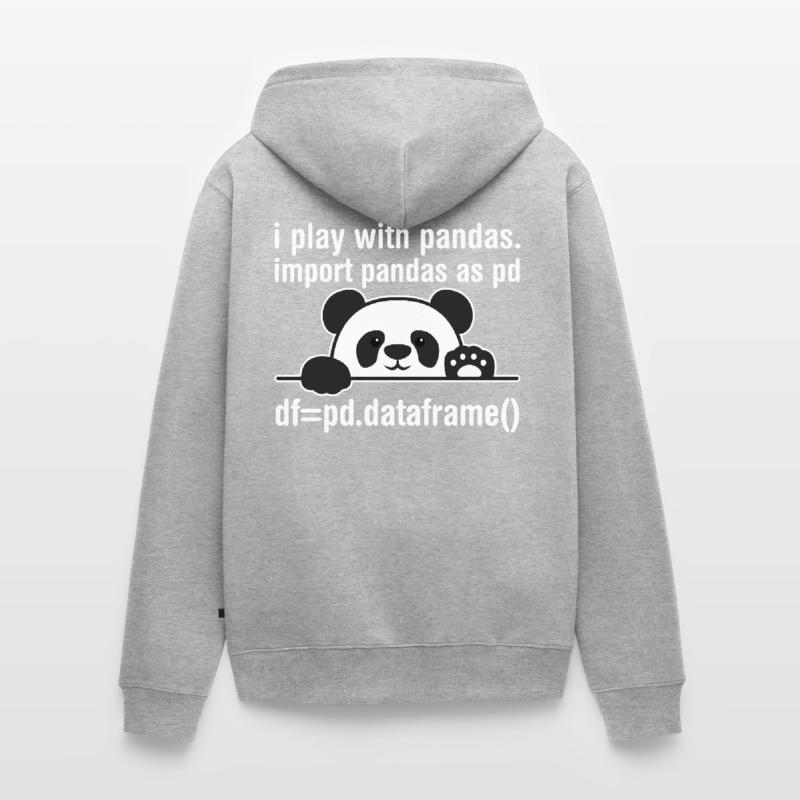 Python Programmierer IT Nerd Panda Programmierung Unisex Premium Bio Zip Hoodie