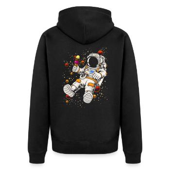 Espace de dessert de glace cool astronaute galaxie - Veste à capuche bio Premium Unisexe - noir - Dos - Nico (187cm)