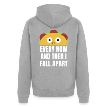 Taco De temps en temps, je m'effondre de la nourriture drôle - Veste à capuche bio Premium Unisexe - gris chiné - Dos - Nico (187cm)