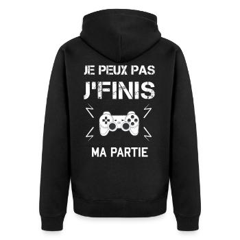 humour esports - Veste à capuche bio Premium Unisexe - noir - Dos - Nico (187cm)