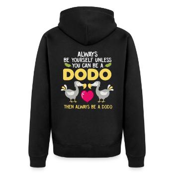 Cadeau drôle d'amant de dodo pour les fans de dodo - Veste à capuche bio Premium Unisexe - noir - Dos - Nico (187cm)