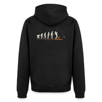 Angler Evolution Gift Fishing Fishing Fishing Rod - Unisex Premium Organic Zip Hoodie - black - Back - Nico (187cm)