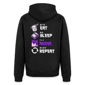 Eat Sleep Anime Replay Lecteurs de manga - Veste à capuche bio Premium Unisexe - noir - Dos - Nico (187cm)