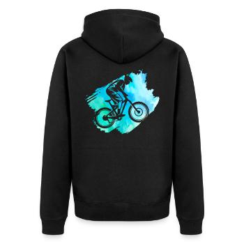 VTT course garçons cyclisme en plein air - Veste à capuche bio Premium Unisexe - noir - Dos - Nico (187cm)