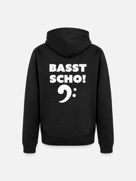 Basst scho, Geschenk Tuba - Unisex Premium Bio Zip Hoodie - Schwarz