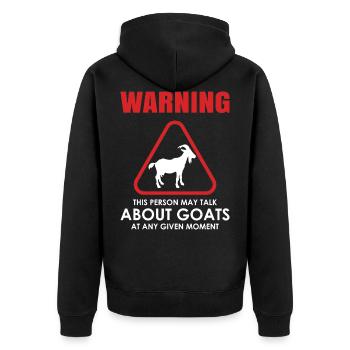 Goat goat - Unisex Premium Organic Zip Hoodie - black - Back - Nico (187cm)