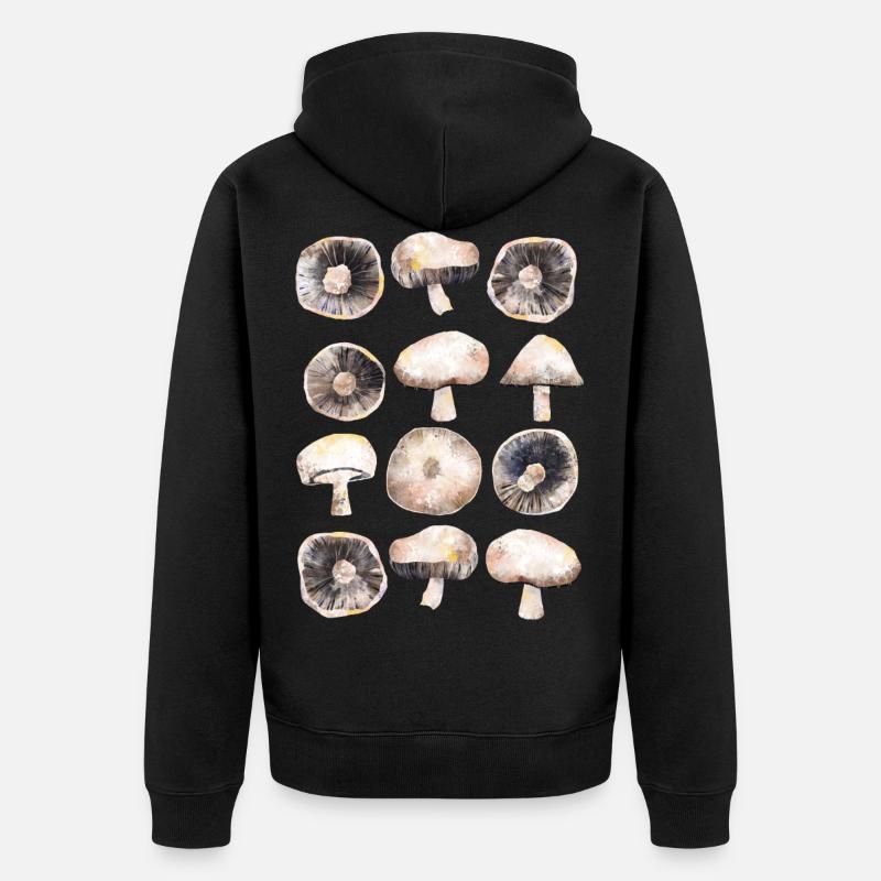 Champignons - Veste à capuche bio Premium Unisexe - noir
