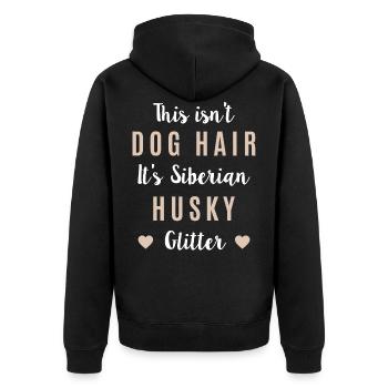 Husky dog - Unisex Premium Organic Zip Hoodie - black - Back - Nico (187cm)