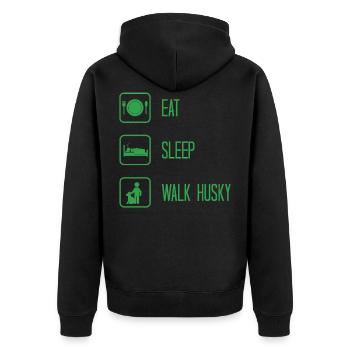 Husky dog - Unisex Premium Organic Zip Hoodie - black - Back - Nico (187cm)