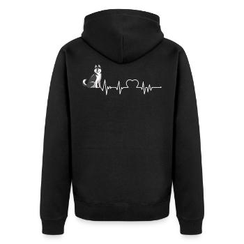chien husky - Veste à capuche bio Premium Unisexe - noir - Dos - Nico (187cm)