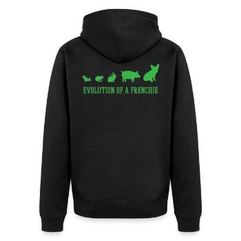 Bulldog French Bulldog English Bulldog - Unisex Premium Organic Zip Hoodie - black - Back - Nico (187cm)