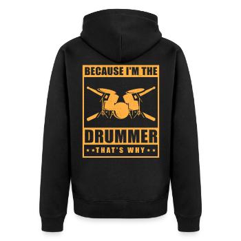 Drummer percussion gift drummer drummer - Unisex Premium Organic Zip Hoodie - black - Back - Nico (187cm)