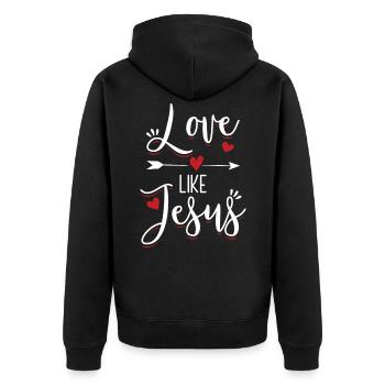 Aime comme Jésus | Christian | Cadeau bible dieu - Veste à capuche bio Premium Unisexe - noir - Dos - Nico (187cm)