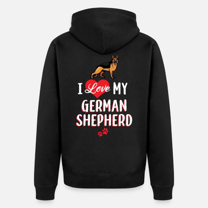 Deutscherschäferhund - Unisex Premium Bio Zip Hoodie - Schwarz