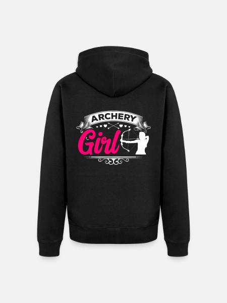 Bogenschießen Mädchen Bogenjagd Frau - Unisex Premium Bio Zip Hoodie - Schwarz