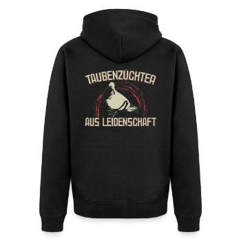 Taubenzüchter Tauben Geschenk | Taube Taubenzucht - Unisex Premium Bio Zip Hoodie - Schwarz - Hinten - Nico (187cm)