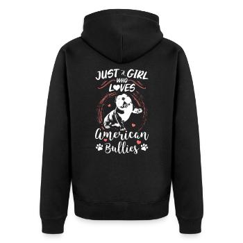 Propriétaire de chien cadeau American Bully - Veste à capuche bio Premium Unisexe - noir - Dos - Nico (187cm)