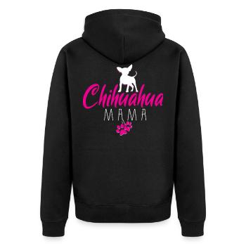 Chihuahua - Unisex Premium Bio Zip Hoodie - Schwarz - Hinten - Nico (187cm)