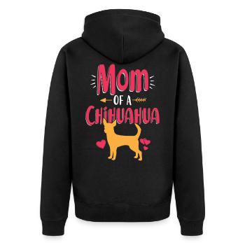 Chihuahua - Unisex Premium Bio Zip Hoodie - Schwarz - Hinten - Nico (187cm)