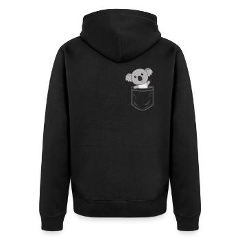 Koala dans la poche poitrine Poche koalas Poche koala - Veste à capuche bio Premium Unisexe - noir - Dos - Nico (187cm)