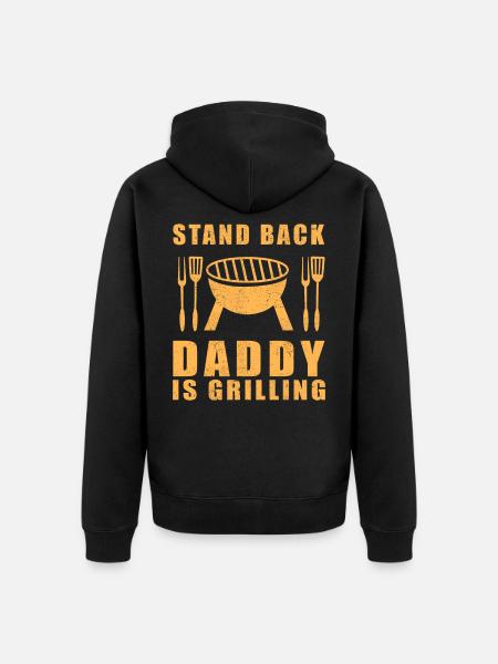 Grilling BBQ Grill Party Griller Far Gavegrill - Premium økologisk unisex-hættejakke - sort
