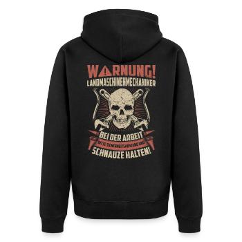Landmaschinenmechaniker Geschenk Mechaniker - Unisex Premium Bio Zip Hoodie - Schwarz - Hinten - Nico (187cm)