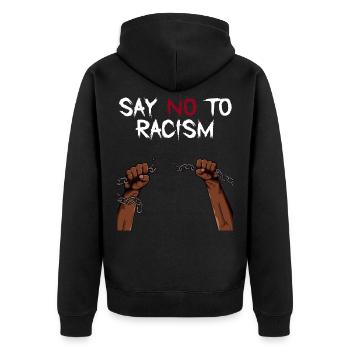 Black Lives Matter -Say NO To Racism - Veste à capuche bio Premium Unisexe - noir - Dos - Nico (187cm)