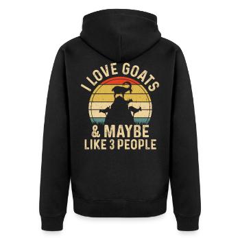 Landwirt Bäuerin - Unisex Premium Bio Zip Hoodie - Schwarz - Hinten - Nico (187cm)