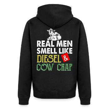 Landwirt Bäuerin - Unisex Premium Bio Zip Hoodie - Schwarz - Hinten - Nico (187cm)