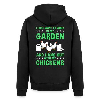 Poulets | Poulet élevage de poulets cadeau propriétaire de poulet - Veste à capuche bio Premium Unisexe - noir - Dos - Nico (187cm)