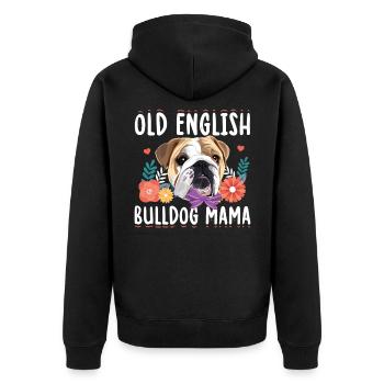 Old English Bulldog Maman | Propriétaire de chien cadeau - Veste à capuche bio Premium Unisexe - noir - Dos - Nico (187cm)
