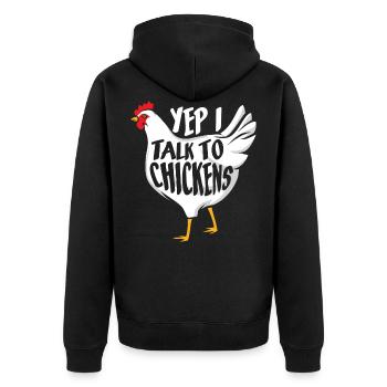 Landwirt Bäuerin - Unisex Premium Bio Zip Hoodie - Schwarz - Hinten - Nico (187cm)