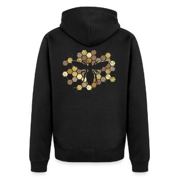 Abeilles douces Apiculture Let It Bee Abeille Miel Été - Veste à capuche bio Premium Unisexe - noir - Dos - Nico (187cm)