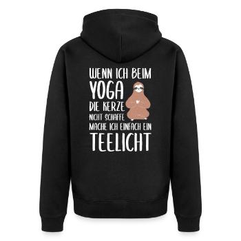 Wenn ich die Kerze nicht schaffe mache ich das Tee - Unisex Premium Bio Zip Hoodie - Schwarz - Hinten - Nico (187cm)