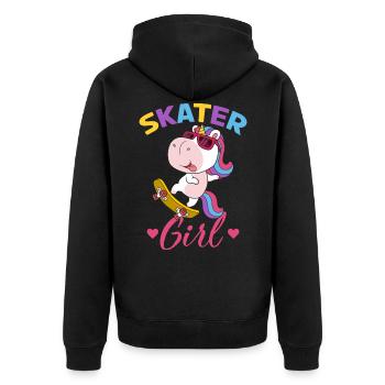 Skate Girl Einhorn Skateboard - Veste à capuche bio Premium Unisexe - noir - Dos - Nico (187cm)