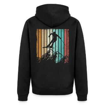 Ski ski ski vintage ski alpin ski ski - Veste à capuche bio Premium Unisexe - noir - Dos - Nico (187cm)