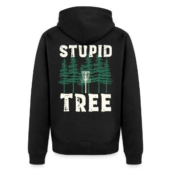 Disc Golf Discgolf | Discgolfspieler Geschenk - Unisex Premium Bio Zip Hoodie - Schwarz - Hinten - Nico (187cm)