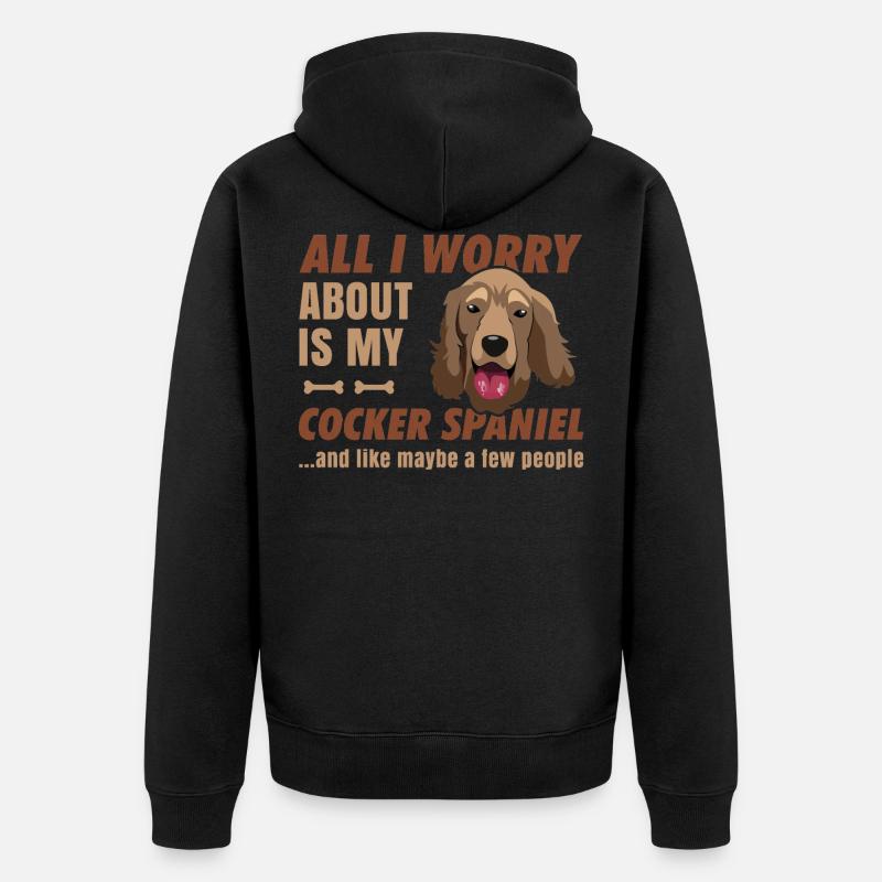 Cocker Spaniel - Veste à capuche bio Premium Unisexe - noir