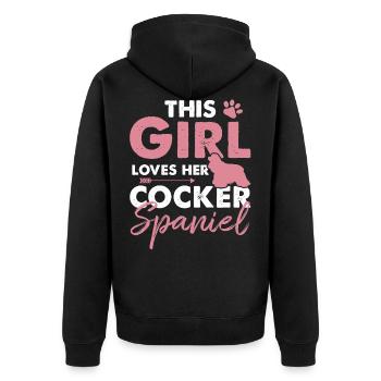 Cocker Spaniel - Veste à capuche bio Premium Unisexe - noir - Dos - Nico (187cm)