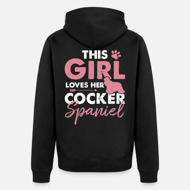 Cocker Spaniel - Unisex Premium Organic Zip Hoodie - black