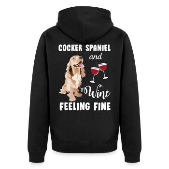 Cocker Spaniel - Veste à capuche bio Premium Unisexe - noir - Dos - Nico (187cm)