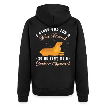 Cocker Spaniel - Veste à capuche bio Premium Unisexe - noir - Dos - Nico (187cm)