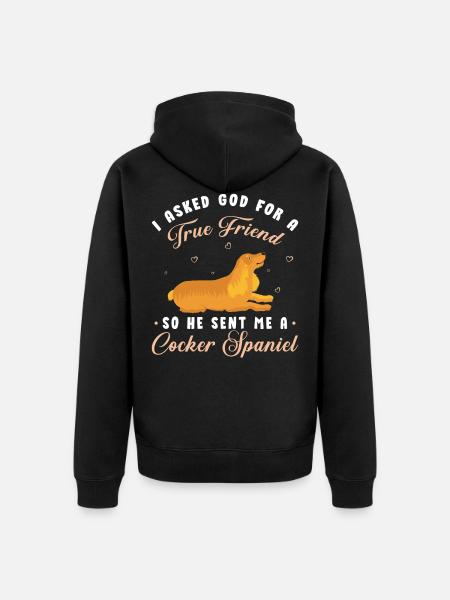 Cocker Spaniel - Unisex Premium Bio Zip Hoodie - Schwarz