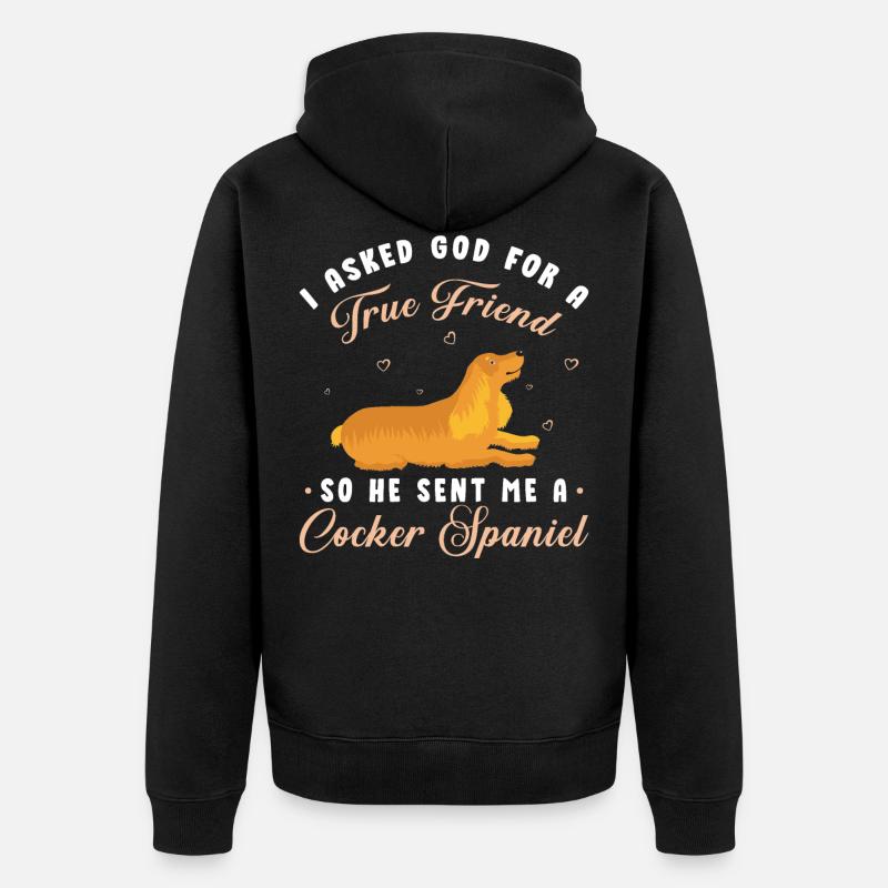 Cocker Spaniel - Veste à capuche bio Premium Unisexe - noir