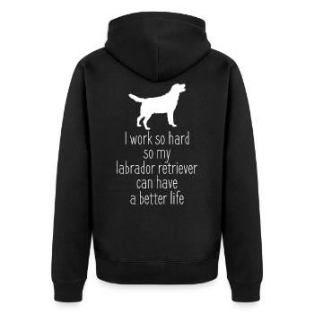 Labrador Retriever - Veste à capuche bio Premium Unisexe - noir - Dos - Nico (187cm)