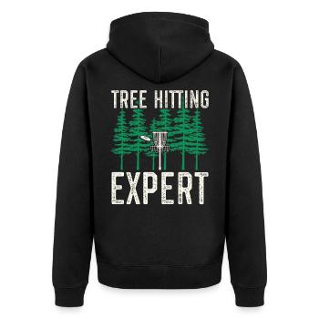 Disc Golf Discgolf | Discgolfspieler Geschenk - Unisex Premium Bio Zip Hoodie - Schwarz - Hinten - Nico (187cm)